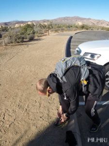 Phil about to hike with his water pack