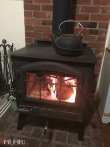 Fireplace in our AirBnB