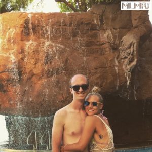 Kelsey and Phil at a Las Vegas pool