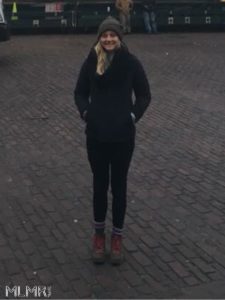 Kelsey in her boots in Seattle