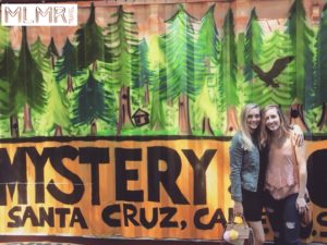 Kelsey and Rebekah at the Mystery Spot