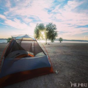 Tent camping at Lake Havasu in the Summer