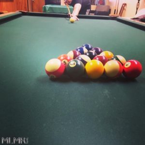 Playing pool at De Anza