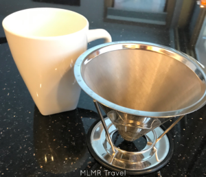 Zero waste coffee with a metal pour over