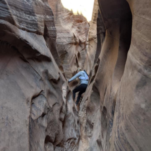 Hiking adventures in a Utah Slot Canyon