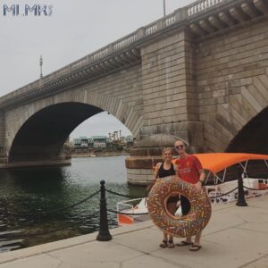 Travel Couple at London Bridge in Lake Bridge