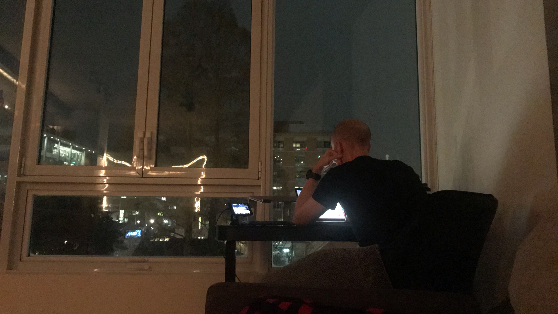 Working on finances at a home desk